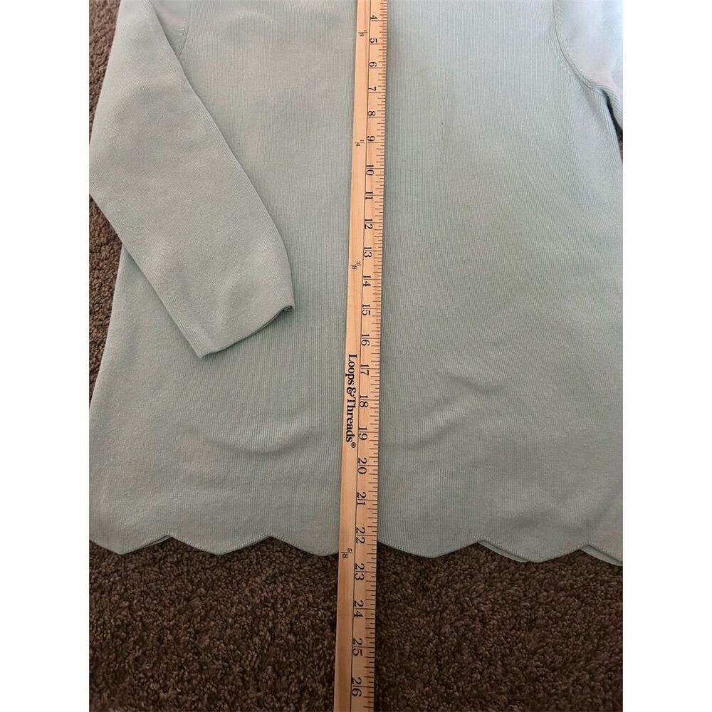 Halogen Women's Scalloped Pullover Sweater Blue Size M Long Sleeve
#089 - Picture 6 of 8